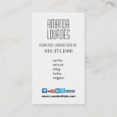 Edgy Funky Mode Stylist Costume Design fuschia Visitekaartje (Achterkant)