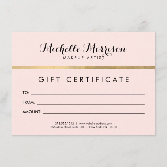 Edgy Geometric Faux Gold Foil en Pink Gift Kaart (Voorkant)