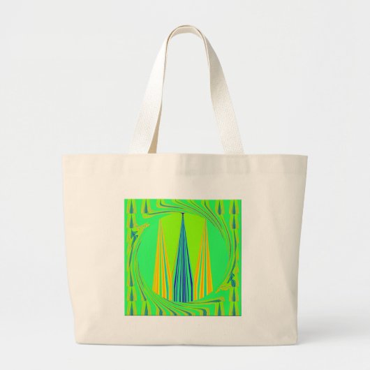 Edgy Geometrical Neon Design Grote Tote Bag (Voorkant)