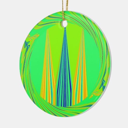 Edgy Geometrical Neon Design Keramisch Ornament (Links)