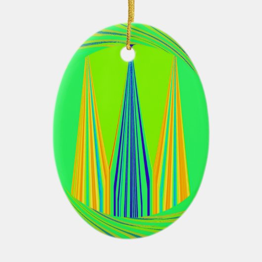 Edgy Geometrical Neon Design Keramisch Ornament (Voorkant)