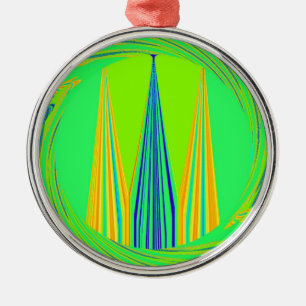 Edgy Geometrical Neon Design Metalen Ornament