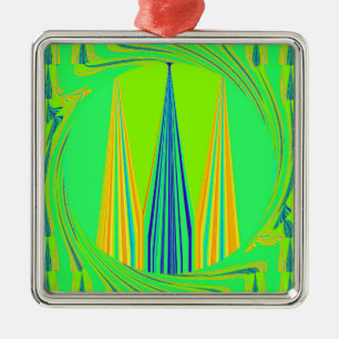 Edgy Geometrical Neon Design Metalen Ornament
