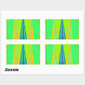 Edgy Geometrical Neon Design Rechthoekige Sticker (Vel)