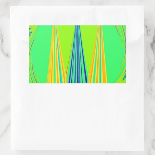 Edgy Geometrical Neon Design Rechthoekige Sticker (Tas)
