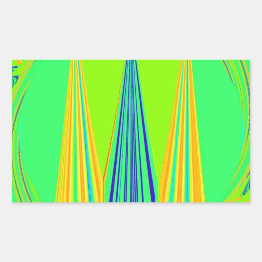 Edgy Geometrical Neon Design Rechthoekige Sticker (Voorkant)