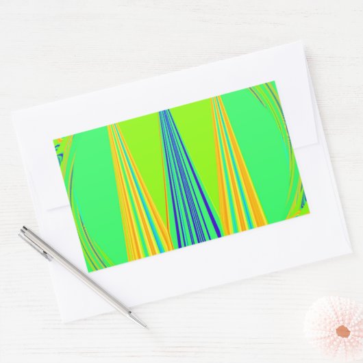 Edgy Geometrical Neon Design Rechthoekige Sticker (Envelop)