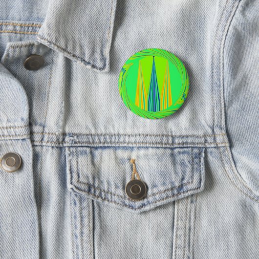 Edgy Geometrical Neon Design Ronde Button 5,7 Cm (In situ)