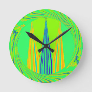 Edgy Geometrical Neon Design Ronde Klok