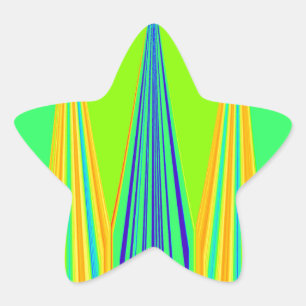 Edgy Geometrical Neon Design Ster Sticker