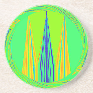 Edgy Geometrical Neon Design Zandsteen Onderzetter