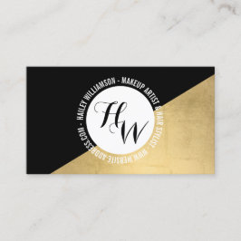 Edgy Geometrische Cirkel Monogram Logo Goud/Zwart Visitekaartje