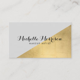 Edgy Geometrische Faux Gouden Folie en Grijs Kleur Visitekaartje