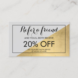 Edgy Geometrische Faux Gouden Folie en Grijze Verw Aanbevelingskaartje