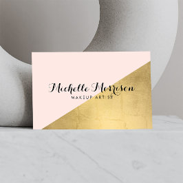 Edgy Geometrische Faux Gouden Folie en Roze Kleure Visitekaartje