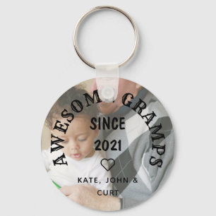 Edgy Geweldige Gramps sinds jaar Foto Vader Dag Sleutelhanger