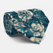 Edgy Gift  For Boyfriend Gardenias Flower Stropdas (Opgerold)