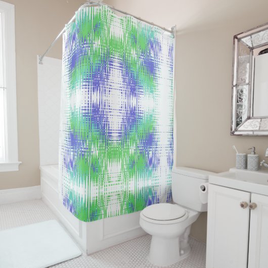 Edgy glitch effect eigentijdse huisstijl douchegordijn (In situ)