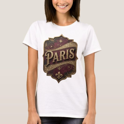 Edgy Gold PARIS Custom T-shirt (Voorkant)