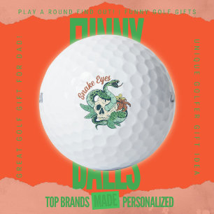 Edgy Golf Papa Geld Spel Vintage Schedel Slangenog Golfballen