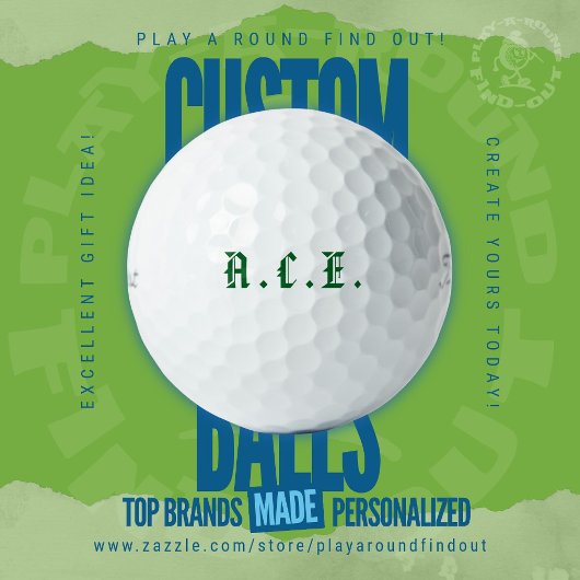 Edgy Golf Papa Initiaal Oude Engelse Typografie Golfballen