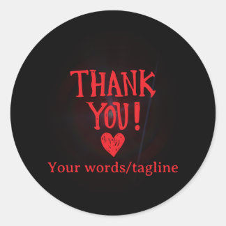 Edgy Gothic Style Thank You Small Business Packagi Ronde Sticker