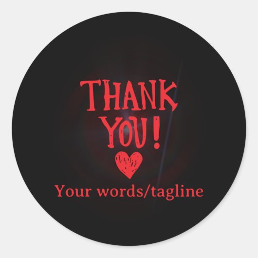 Edgy Gothic Style Thank You Small Business Packagi Ronde Sticker (Voorkant)