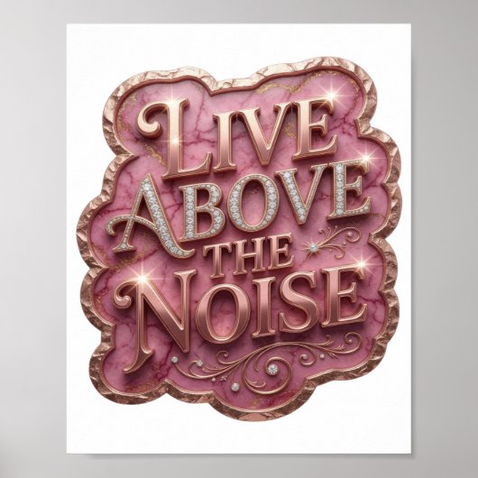 Edgy Goud ABOVE THE NOISE Poster (Voorkant)