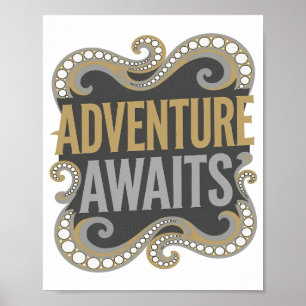 Edgy Goud AVONTUUR WACHT Custom Ontwerp Poster