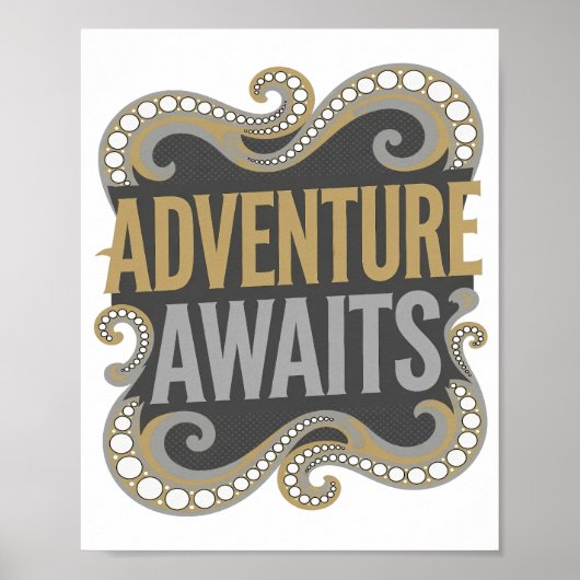 Edgy Goud AVONTUUR WACHT Custom Ontwerp Poster (Voorkant)