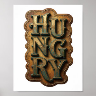 Edgy Goud HUNGRY Grafisch ontwerp Poster