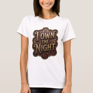 Edgy Goud I BEZIT DE NACHT Slogan T-shirt