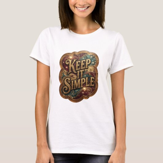 Edgy Goud KEEP IT SIMPLE Shirt Ontwerp (Voorkant)