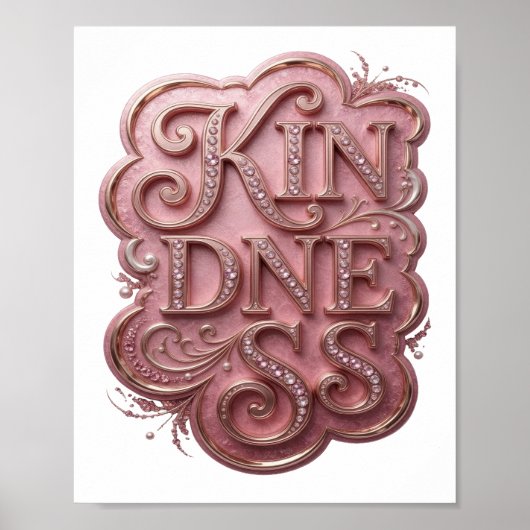 Edgy Goud KINDNESS Aangepast ontwerp Poster (Voorkant)