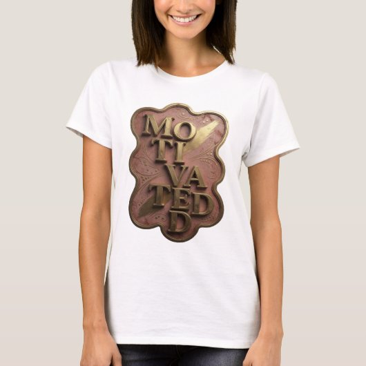 Edgy Goud MOTIVATED T-shirt (Voorkant)