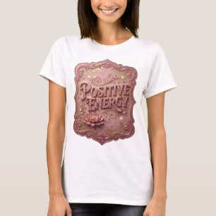 Edgy Goud POSITIEVE ENERGIE Print T-shirt