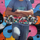 Edgy Graffiti met rode 'Ride Fast Live Free' Motto Persoonlijk Skateboard
