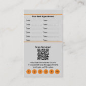 Edgy Grey Zwart & Sinaasappel Portret Formaat Loya Afsprakenkaartje (Achterkant)