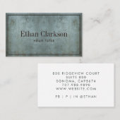 Edgy Grunge Blauw Grijs Textuur Visitekaartje (Voorkant / Achterkant)