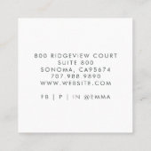 Edgy Grunge Etherische Smoky Blue Grijze Textuur Vierkante Visitekaartje (Achterkant)