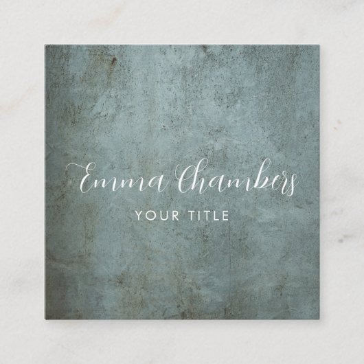 Edgy Grunge Etherische Smoky Blue Grijze Textuur Vierkante Visitekaartje (Voorkant)