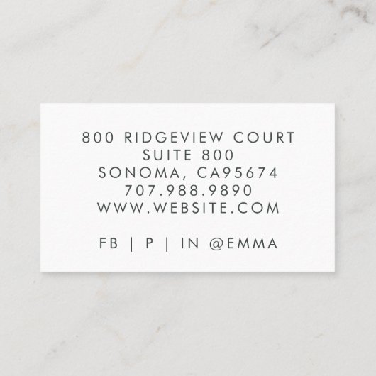 Edgy Grunge Etherische Smoky Blue Grijze Textuur Visitekaartje (Achterkant)