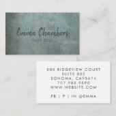 Edgy Grunge Etherische Smoky Blue Grijze Textuur Visitekaartje (Voorkant / Achterkant)