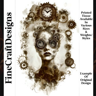 Edgy Grungy Gritty Steampunk Vrouw N2 Decoupage Tissuepapier