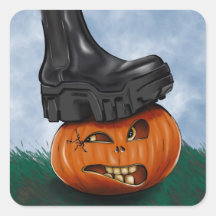 Edgy Halloween Balenciaga Boot Crushing Pumpkin