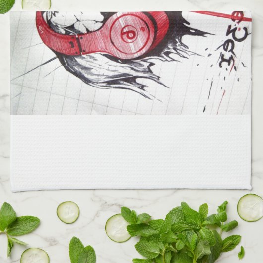 Edgy Halloween mooie schedel Theedoek (Gevouwen)