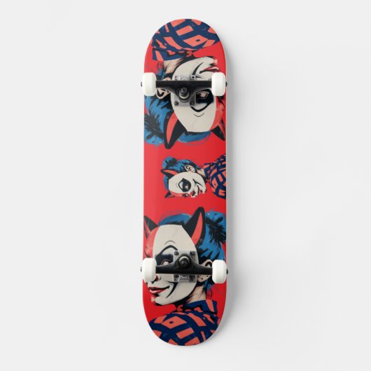 Edgy Harlequin Mask Persoonlijk Skateboard (Voorkant)