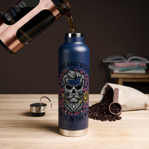 Edgy Kapper Schedel & Roos Valentijnsdag RVS Waterfles