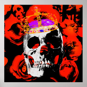 Edgy King Skull Crown n' Rozen Poster