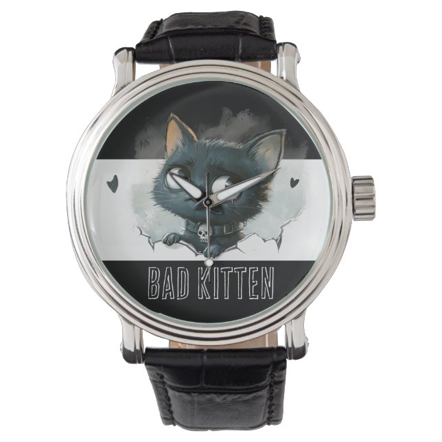 Edgy Kitten - "Slechte Kitten" Tekst Horloge (Voorkant)